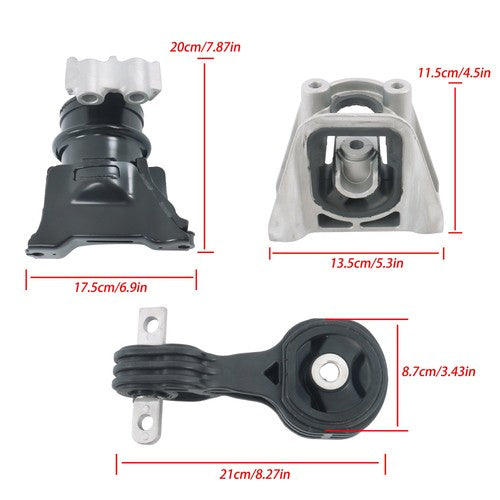 DURAFORCE 3x Engine Motor & Transmission Mount For Honda Civic 2006-2011 L4 1.3L SOHC New