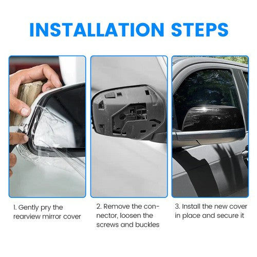 Gloss Black Side Mirror Cover Cap Replacement for Toyota Tundra Sequoia 07 19 2X