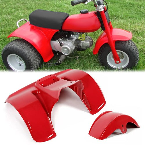 DURAFORCE Front and Rear Fender Kit Red Plastic for Honda ATC70 1978 to 1985