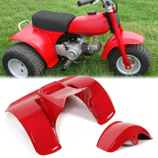 DURAFORCE Front and Rear Fender Kit Red Plastic for Honda ATC70 1978 to 1985