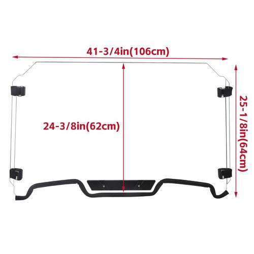 DURAFORCE For Polaris RZR XP 1000/Turbo Vented 1/4" Full Windshield 2019-2023 Hard Coated