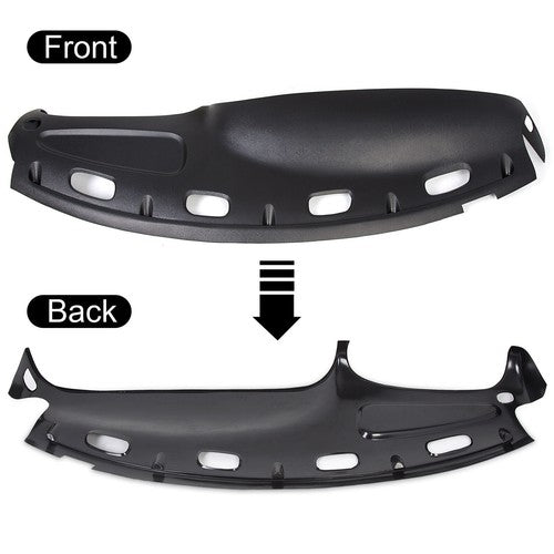 Black Dash Bezel Cover Overlay with Vents for Dodge Ram Pickup 1998 to 2001