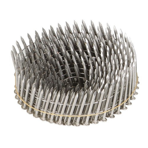 DURAFORCE 15 Degree Wire Coil 1-1/4 ×.09 Ring Shank Stainless Steel Siding Nails 1200Pcs