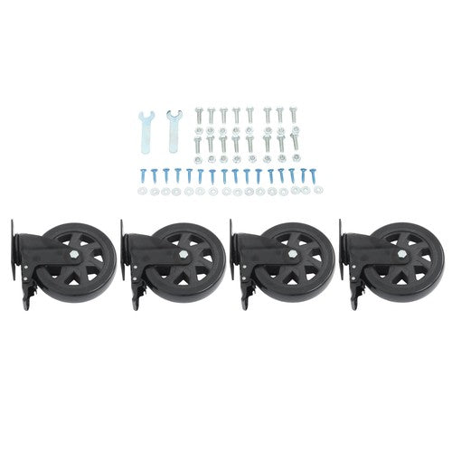 DURAFORCE 4 × 6" Heavy Duty Caster 360° steering Black W/Brake Quiet, Smooth