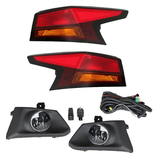 DURAFORCE Left+Right Halogen Tail Light&Fog Light LED Fit For Nissan Altima 2019-2020 4pcs