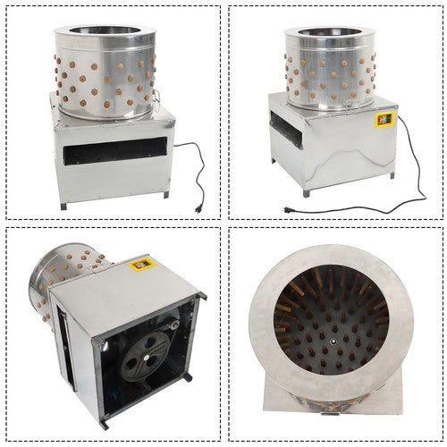DURAFORCE 1500W Poultry De-Feather Stainless Steel Drum Chicken Plucker Machine 110V 60HZ
