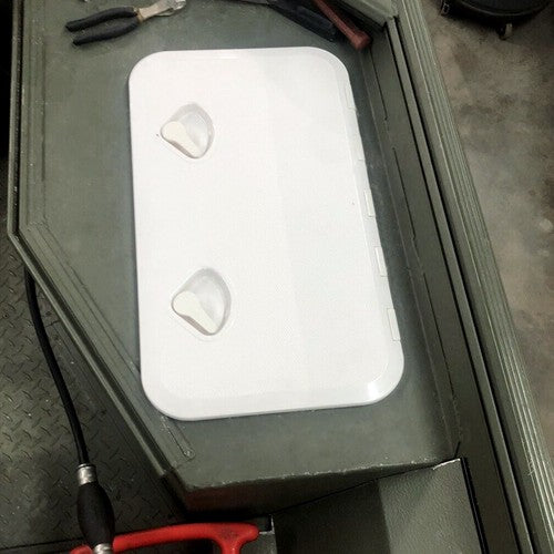 DURAFORCE 24"X14" White Marine Boat Hatch Deck Access Hatch Lid 180 Hinge Recessed Handle