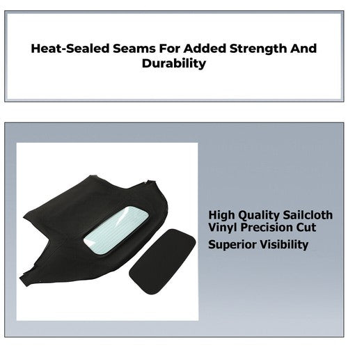 DURAFORCE Black Convertible Soft Top w/Heated Glass Window For Mazda Miata 1990-2005 99-05