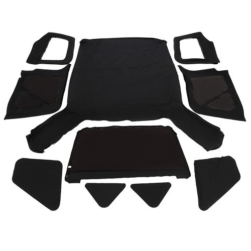 DURAFORCE 6pcs For 97-06 Jeep Wrangler TJ Replacement Front & Rear Soft Top + Upper Skins
