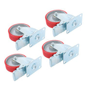 DURAFORCE 4 Inch Heavy Duty Casters, Swivel Caster Wheels with Brake, Polyurethane