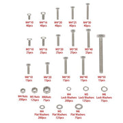 DURAFORCE 1600PCS of M6 M4 M5 Heavy Duty Nuts Flat and Bolts & Lock Washers Assortment Kit