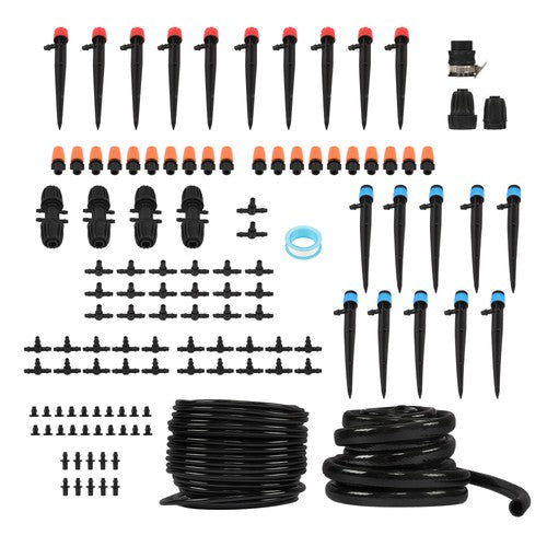 DURAFORCE With Tubing Hose 226FT Automatic Irrigation System Adjustable Nozzle Micro Drip