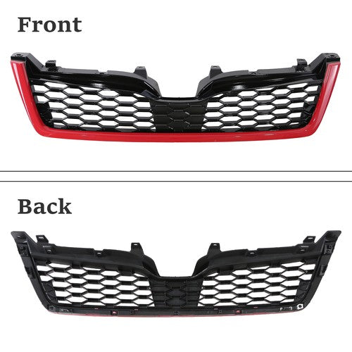 DURAFORCE Fit 2014-2018 Subaru Forester STI-Style ABS Front Grille Bumper Grill w/Red Trim