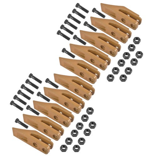 DURAFORCE 6684447 Trenching Bucket Teeth 10PK with Bolts and Nuts 20PK for 5/8" Bucket Lip