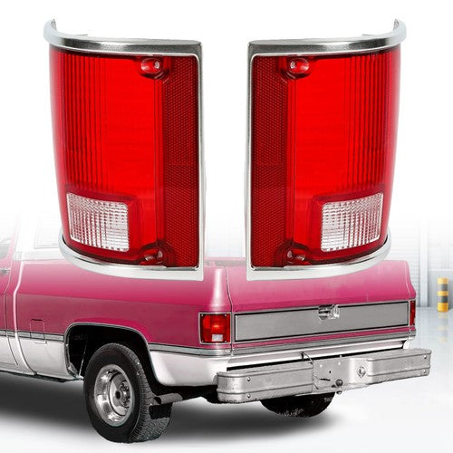 DURAFORCE Tail Light Lens Pair for Chevrolet C10 C20 K10 R1500 Suburban 1973 75 86 1991