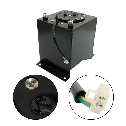 DURAFORCE 2.5 Gallon Aluminum Black Coated Fuel Cell Gas Tank Level Sender Racing/Drift