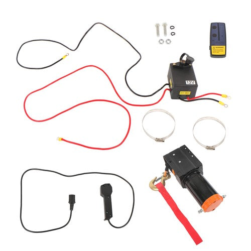 DURAFORCE 12V 2500LBS1.2HP Electric Winch 50ft Synthetic Rope Wireless & Wired Remote