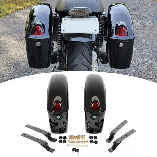DURAFORCE Universal Hard Bags Motorcycle Saddlebags Luggage Bag For Harley Softail Suzuki