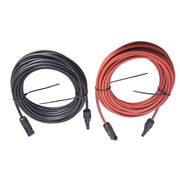 DURAFORCE Solar Panel Extension Cable Wire Connector 1 Pair 30ft Black + Red 12AWG New