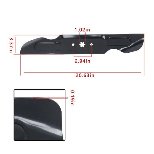 DURAFORCE 3 Pack Blade 742P05620 742-05620 490-110-C187 For Cub Cadet Ultima ZT2 60 Inch