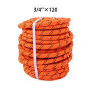 DURAFORCE Orange & Black 48 Strands Polyester Braided Arborist Bull Rope 8626lbs 3/4"×120'
