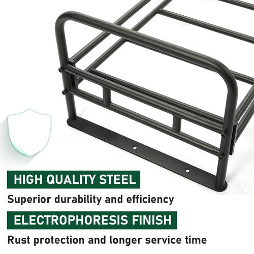 DURAFORCE Black Steel Cargo Rack For 2005-2018 Polaris Ranger 700, 800, 900, 1,000