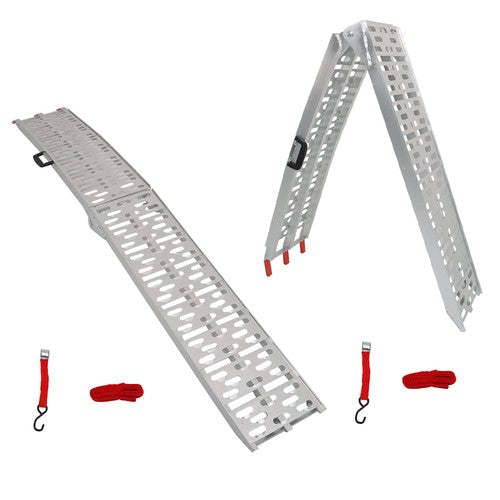 DURAFORCE 2*Aluminum Alloy Loading Ramp Arched For Motorcycle ATV UTV Truck Lawnmower New