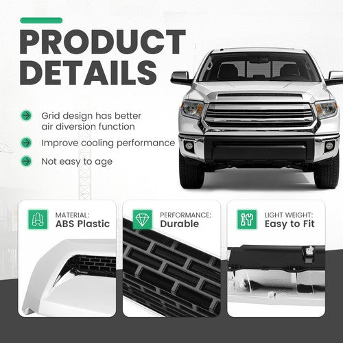 DURAFORCE For Toyota Tundra 14-21 Front Molding Upper Grille Hood Bulge Scoop Chrome ABS