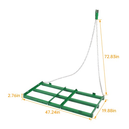 DURAFORCE Yard Lawn Leveling Tool 4 Ft Drag Harrow W/Chaic For ATV/UTV Tractor