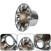 DURAFORCE Semi Truck 33mm Chrome Wheel Axle Covers w/ Hub Caps Lug Nuts