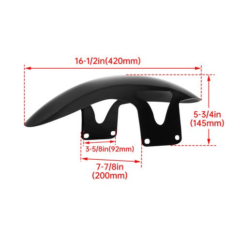 DURAFORCE Glossy Black Front Fender For Harley M8 Softail Fat Boy FLFB FLFBS 2018-2024