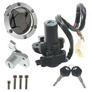 DURAFORCE NEW Ignition Switch Lock Gas Cap Cover Set For Kawasaki Ninja 250R EX250J 08-12