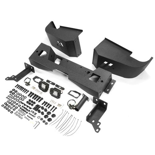 Black Steel Rear Bumper with LED Lights for 2015-2019 GMC Sierra 2500HD 3500HD