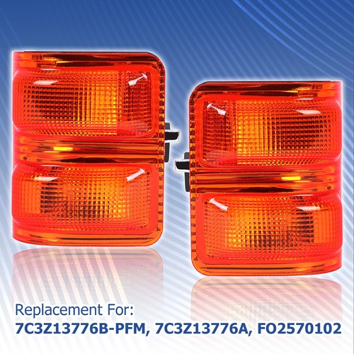 Pair Amber Side Mirror Marker Signal Lights For Ford F250-550 F350 F450 2008-16