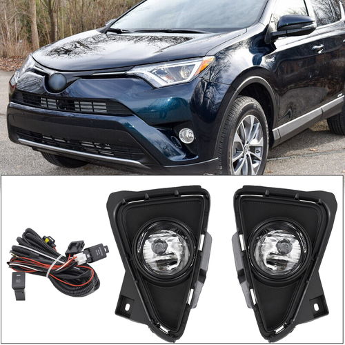 DURAFORCE Bumper OE Factory Clear Fog Lights Lamps for 2016 2017 2018 for Toyota RAV4