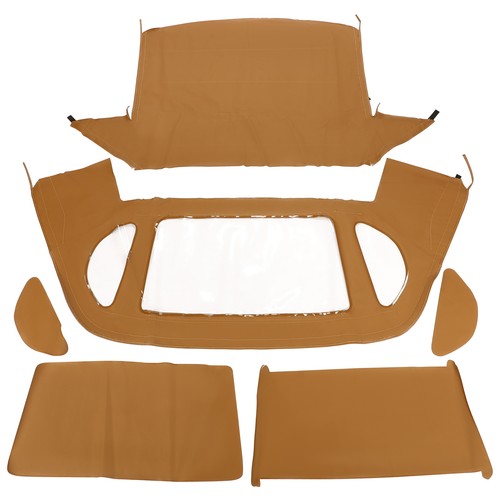 DURAFORCE Convertible Soft Top Tan For 1990-02 Mercedes-Benz SL R129 500SL Window Plastic