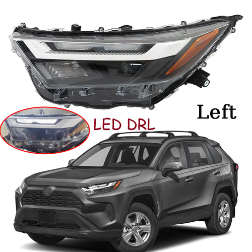 DURAFORCE Halogen Headlight LED DRL Left Driver Side for 2022 2023 Toyota RAV4 XLE