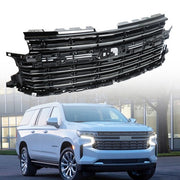 DURAFORCE Front Bumper Upper Grille+Grill Trim Chrome For Chevy Tahoe Suburban 2021-2022