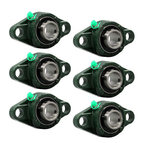 DURAFORCE UCFL205-16 Pillow Block Flange Bearing 1" Bore 2 Bolt Solid Base (6PCS)