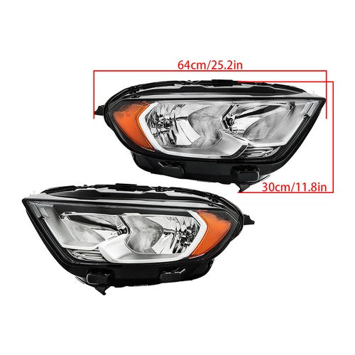 DURAFORCE For Ford EcoSport S Sport 2018-2022 LH+RH Headlights Headlamps Halogen Chrome