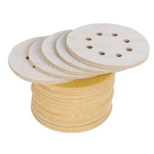DURAFORCE 100 Pack 5 Inch 8-Hole 100 Grit Hook-and-Loop Sanding Disc Sander Paper