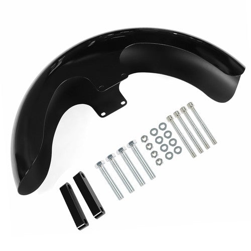 DURAFORCE NEW 23" Wrap Front Fender Gloss Black For Touring Road King Electra Glide FLHR