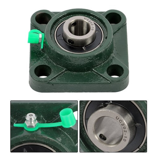 DURAFORCE 4pcs UCF202-10 Pillow Block Bearing 5/8" Bore 4-Bolt Self-Aligning Solid Base