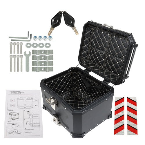 DURAFORCE 45L Black Motorcycle Top Case Tail Box Waterproof Luggage Scooter Trunk Storage