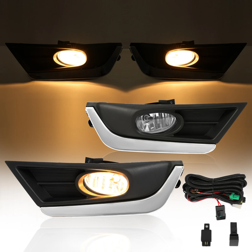 DURAFORCE Front Fog Lights Lamps w/Bulbs Switch Wiring for 2017-2019 Honda CR-V CRV