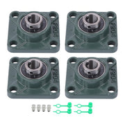 DURAFORCE 4Pcs UCP204-12 Cast Iron Pillow Block Flange Bearings - 3/4" hole with seat