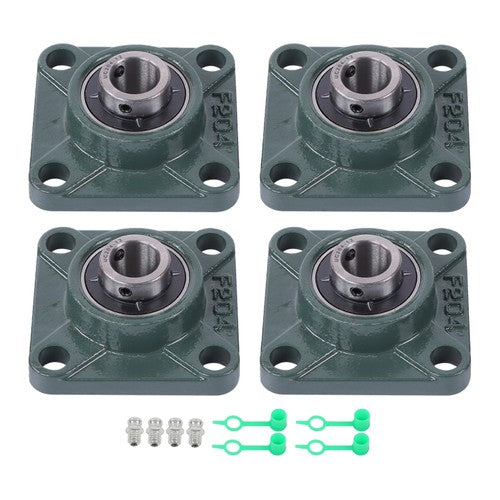 DURAFORCE 4Pcs UCP204-12 Cast Iron Pillow Block Flange Bearings - 3/4" hole with seat