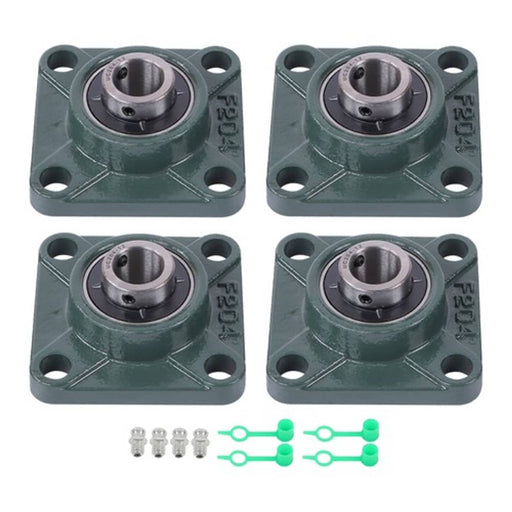 DURAFORCE 4Pcs UCP204-12 Cast Iron Pillow Block Flange Bearings - 3/4" hole with seat