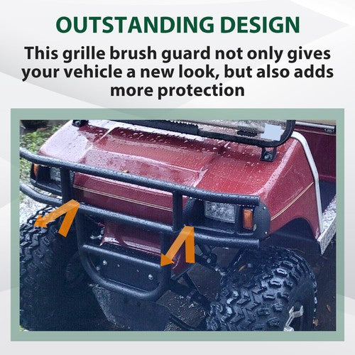 DURAFORCE Black Front Bumper Brush Guard For Club Car DS 1981-Up Models Golf Cart