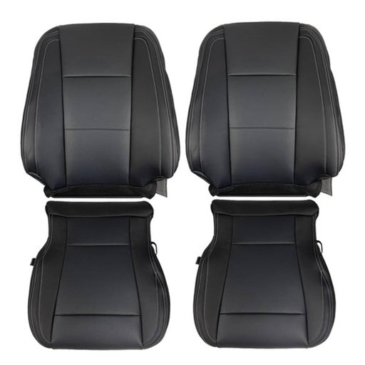 DURAFORCE Black For Ford F150 2015-2017 Driver&Passenger Bottom And Top Seat Cover Leather